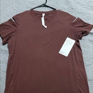 lululemon athletica Brown Cut-Out Tee